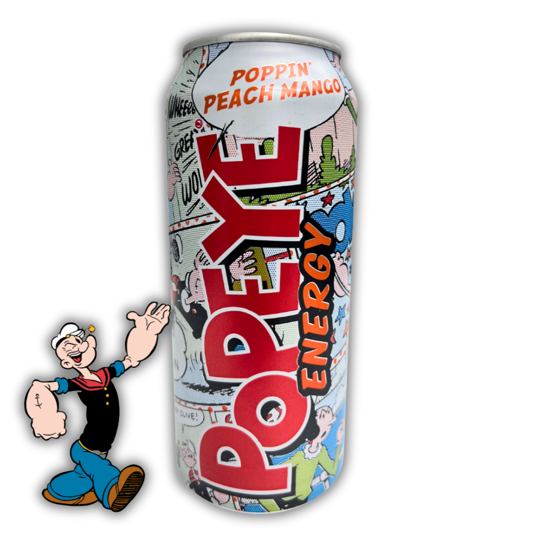 Poppin' Peach Mango 16oz 12pack — Popeye Energy